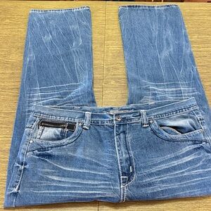 Mens Axe & Crown Boot Fit Factory Distressed Blue Jeans Read Description 44"